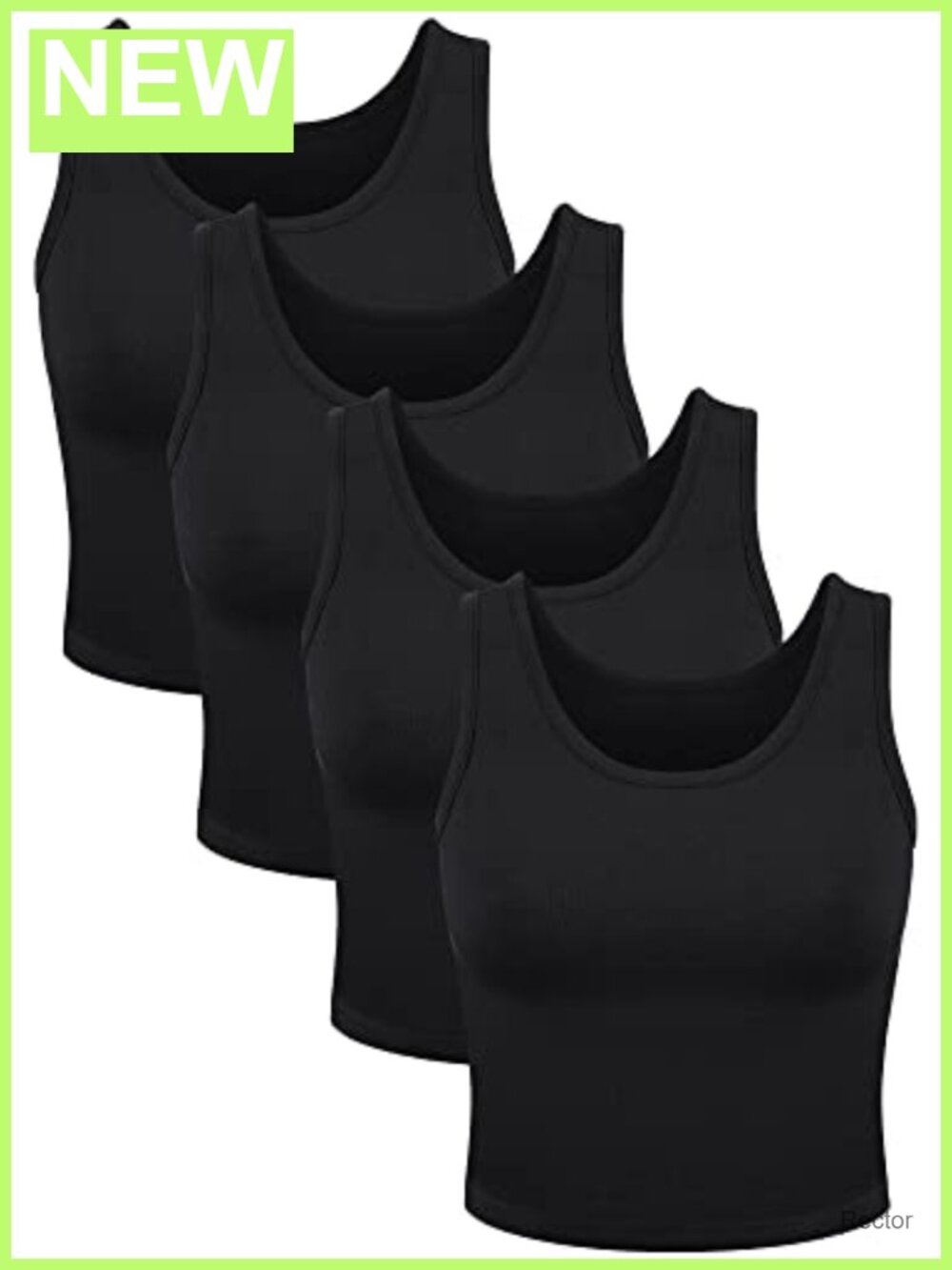Women's Basic Crop Tank Tops Sleeveless Spandex Sports Workout 4 Pack